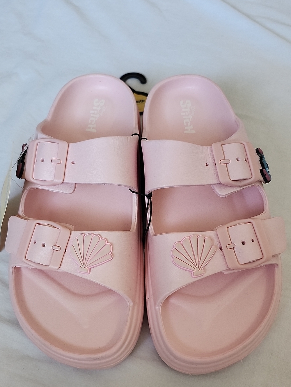 Disney Ground Up Ladies Stitch 2 Piece Strap EVA Slide Sandals NWT Size 9